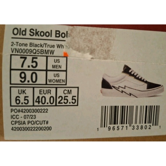 Vans Old Skool Bolt Shoes Two Tone Black White Knu Men Sz 7.5 Vn0009q5bmw Rare - Picture 8 of 8